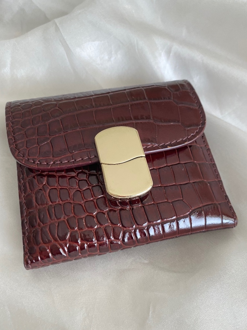 Milo Small Wallet Chocolate Crocodile Print